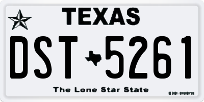 TX license plate DST5261