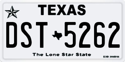TX license plate DST5262