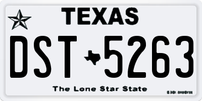 TX license plate DST5263
