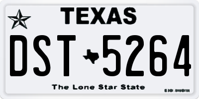 TX license plate DST5264