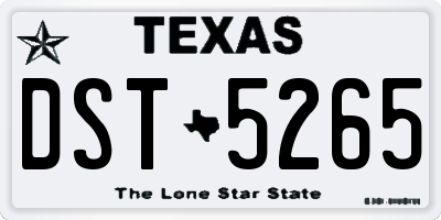 TX license plate DST5265