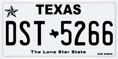 TX license plate DST5266