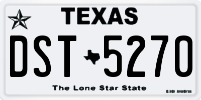 TX license plate DST5270