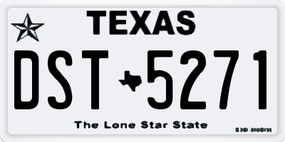 TX license plate DST5271