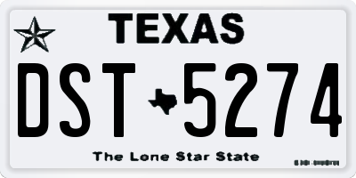 TX license plate DST5274