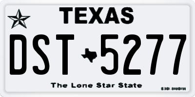 TX license plate DST5277