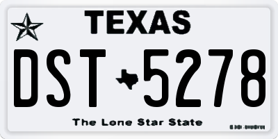 TX license plate DST5278