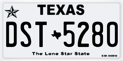 TX license plate DST5280
