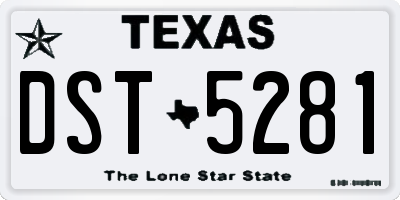TX license plate DST5281