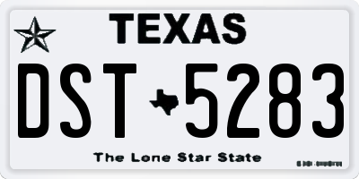 TX license plate DST5283