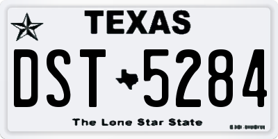 TX license plate DST5284