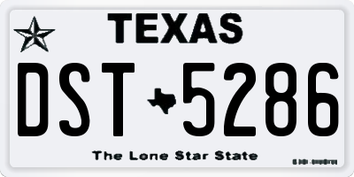 TX license plate DST5286