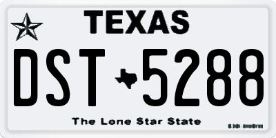 TX license plate DST5288