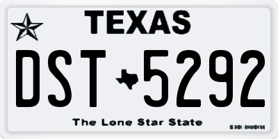 TX license plate DST5292