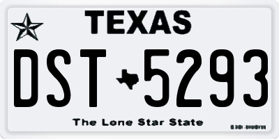 TX license plate DST5293