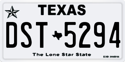 TX license plate DST5294