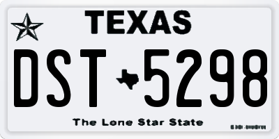 TX license plate DST5298