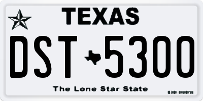 TX license plate DST5300