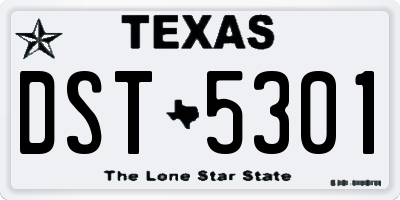 TX license plate DST5301