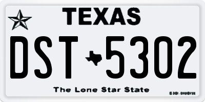TX license plate DST5302