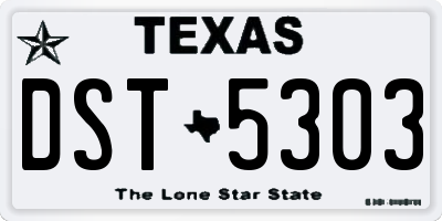TX license plate DST5303