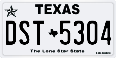 TX license plate DST5304