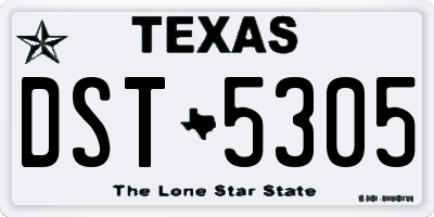 TX license plate DST5305