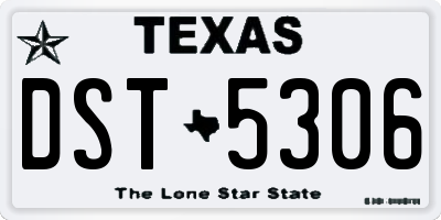 TX license plate DST5306