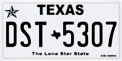 TX license plate DST5307