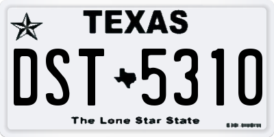 TX license plate DST5310