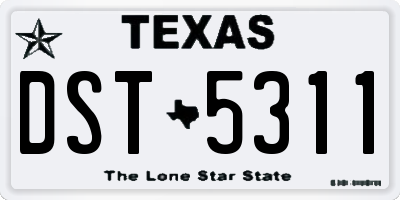 TX license plate DST5311