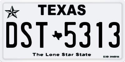 TX license plate DST5313