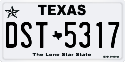 TX license plate DST5317