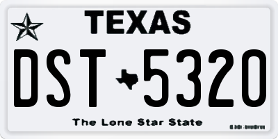 TX license plate DST5320