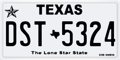 TX license plate DST5324