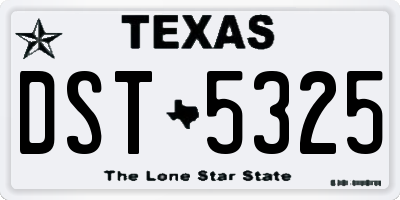 TX license plate DST5325