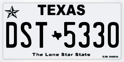 TX license plate DST5330