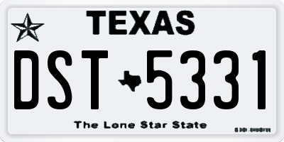 TX license plate DST5331