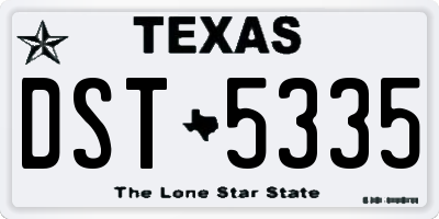 TX license plate DST5335