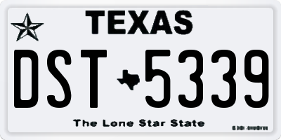 TX license plate DST5339