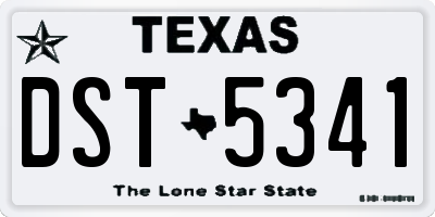 TX license plate DST5341