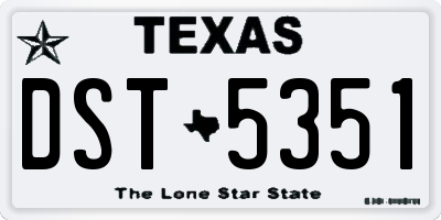 TX license plate DST5351