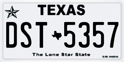 TX license plate DST5357