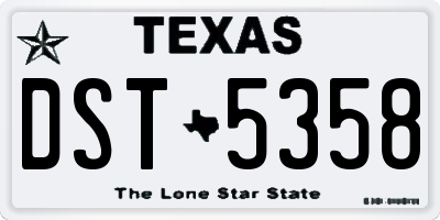 TX license plate DST5358