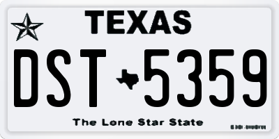TX license plate DST5359