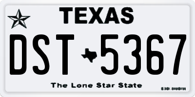TX license plate DST5367