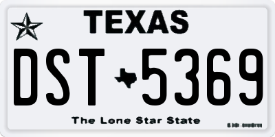 TX license plate DST5369