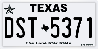 TX license plate DST5371