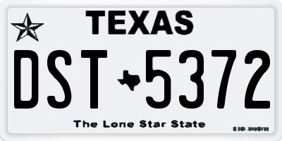 TX license plate DST5372