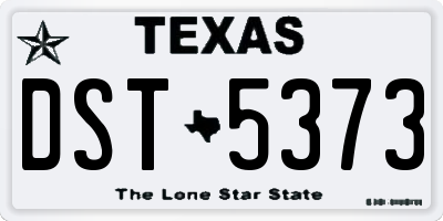 TX license plate DST5373